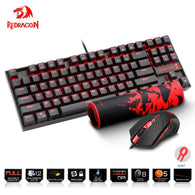 Redragon USB Gaming mechanical Keyboard mouse pad combos 87 standard keys 3200 DPI 5 buttons Mice Set Wired computer PC gamer