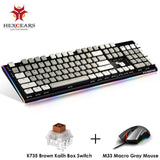 HEXGEARS PUBG Keyboard Mouse Combo Mechanical Keyboard Kailh Switch Backlight Backlit RGB Gaming Macro PC Gamer Mouse Keyboard