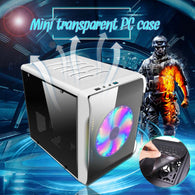 S SKYEE SGCC Mini Transparent PC Gamer Cooling Case Computer Small Air Chassis For ITX Motherboards Vertical Dust-Proof Frame