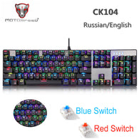Motospeed CK104 Gaming Mechanical Keyboard With Backlight Game Backlit Gamer RGB Russian For Computer USB Keycaps Key Cap Board