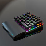 RGB Gaming Mechanical One Hand Keyboard English Blue Switch Mechanical Blue Metal Wired LED Backlit USB Anti-Ghosting for gamer